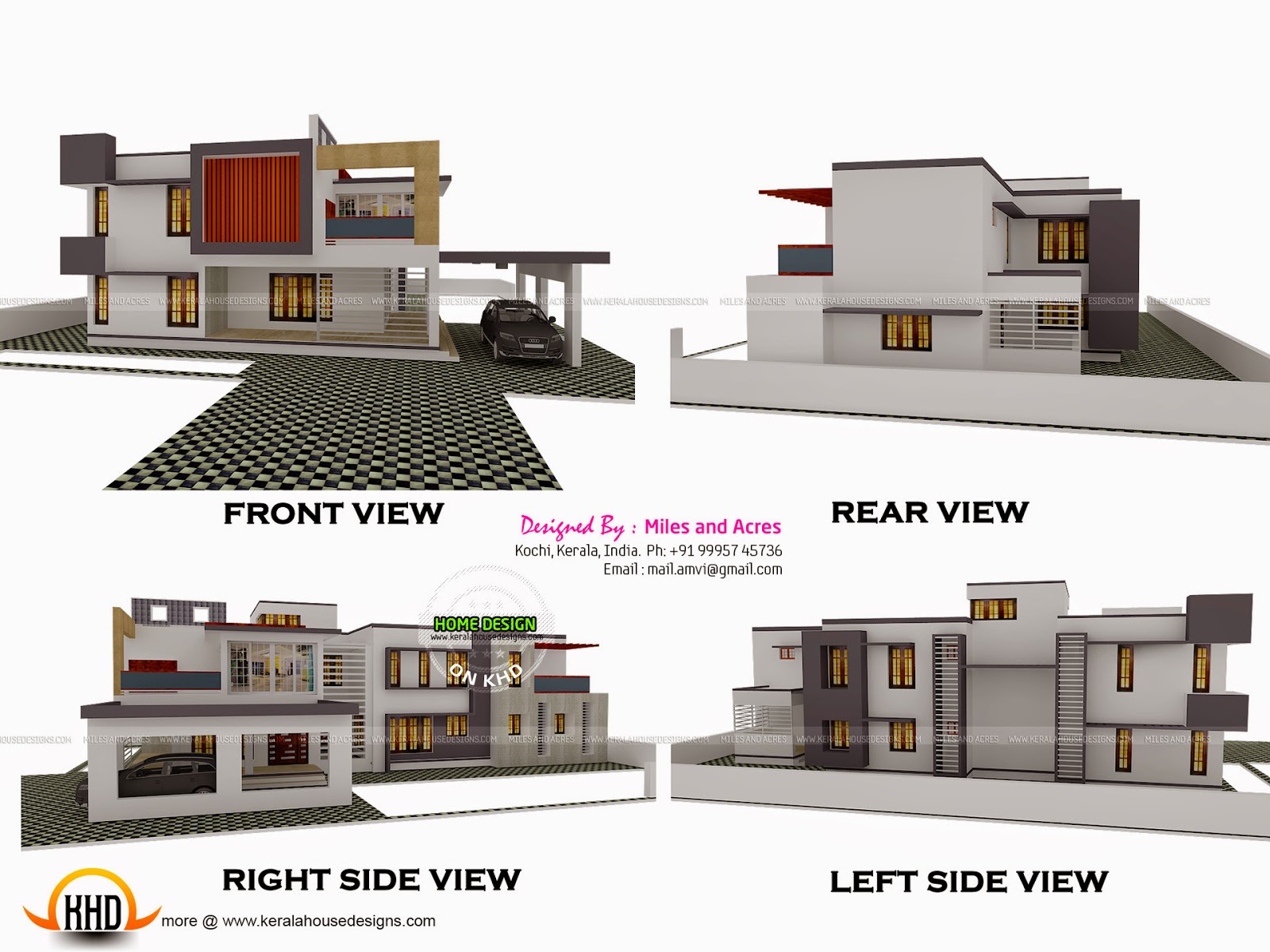 3d view  with plan  Kerala home  design  and floor plans 