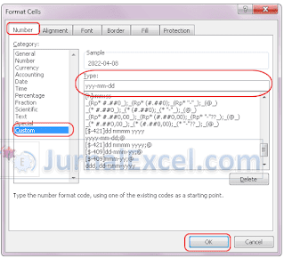 Mengubah Format Tanggal Dengan Custom Number - JurnalExcel.com