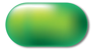 A green capsule shape, with perfectly circular ends.