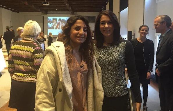 Crown Princess Mary with footballer Nadia Nadim..