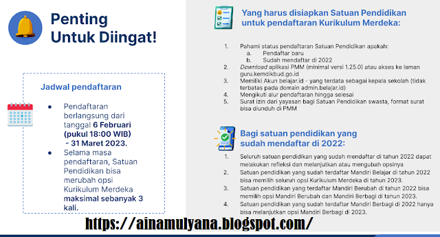 Jadwal Pendafataran Perubahan Opsi IKM (Implementasi Kurikulum Merdeka) Tahun 2023 Tahun Pelajaran 2023-2024