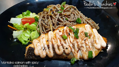Mentaiko salmon with spicy cold soba - What The Fish