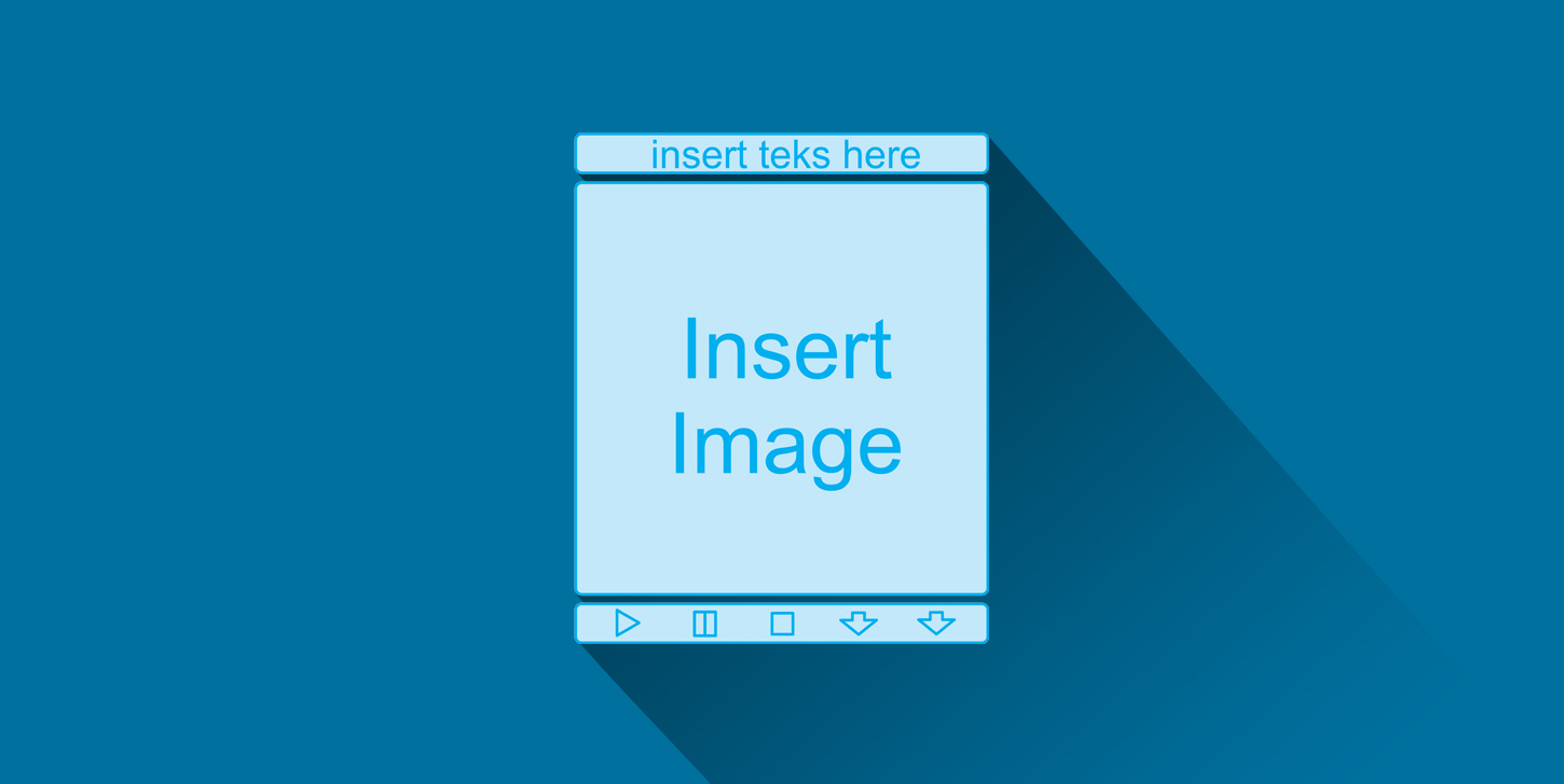 Embed Audio Blue Rectangle Frame with Timeliner Teks Image Media Player