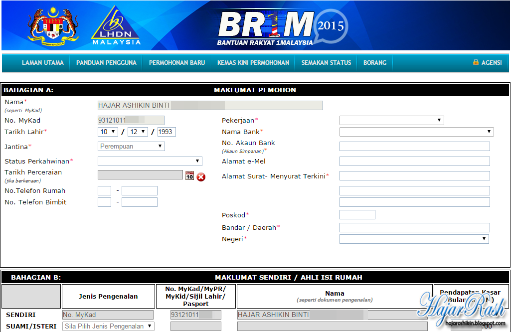 Kemaskini Br1m 2015  kemaskini maklumat brim 2014 auto 