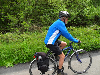Bearded man on bike