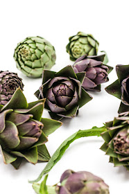 Different types of artichokes center fokus