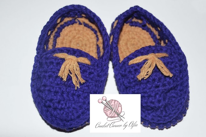 Crochet baby Shoes(Loafers).