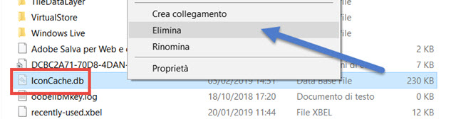 eliminare-iconcache