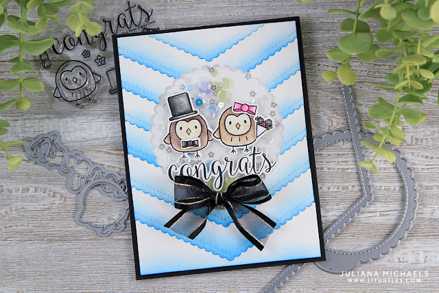 Wedding Shaker Card by Juliana Michaels featuring Happy Owls Stamp and Die Set by Pretty Pink Posh