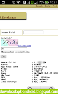 APK Android Cek Pajak Kendaraan