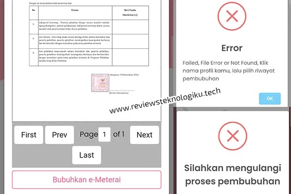 pembubuhan e-meterai gagal dan hilang