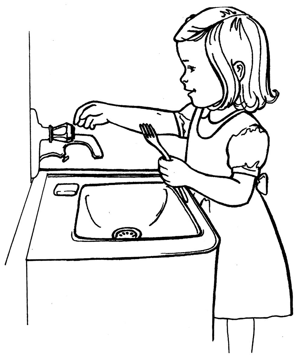 Activité enfant faire la vaisselle en famille