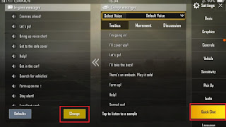 Cara Mengatur Quick Chat di PUBG Mobile, Menambahkan Kata Di quick chat, menganti quick chat, 