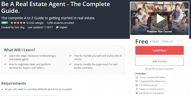 [100% Off] Be A Real Estate Agent - The Complete Guide.| Worth 74,99$