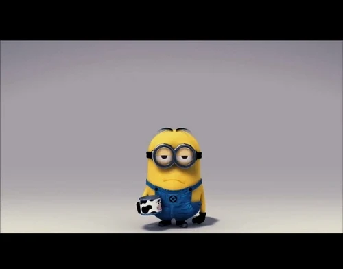 Minion with cow box. 