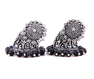 Timeless Black Jhumkis-Earring-Earrings Online Shopping Store India-History-AG_ER000880_BLK