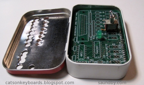 Lee Hart's Membership Card computer. A COSMAC Elf in an Altoids tin...almost.