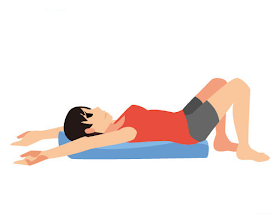 Lie down and clamp your shoulder blades 15 times to eliminate back muscles and burn fat all day