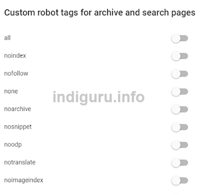 Custom robots tags for archives and search pages: