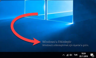 windows 10 etkinleştirme