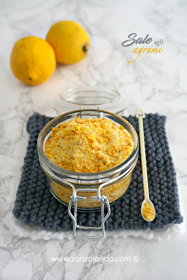 Sale aromatico agli agrumi arancia limone per insaporire piatti ideale per ricette a base di pesce carni - lemon and orange zest salt recipe