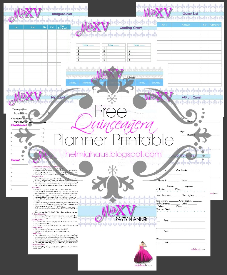 HelmigHaus: Planning a Quinceañera Party - Party Planning Printable
