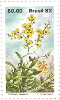 Selo Orquídea Oncidium flexuosum