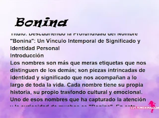 significado del nombre Bonina