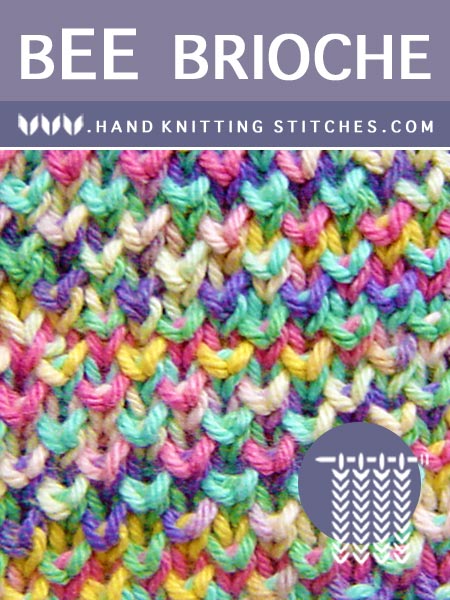 Hand Knitting Stitches - Bee Brioche Pattern #handknitting #briocheknitting #knitting