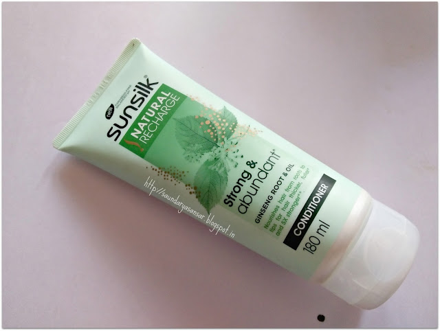 Sunsilk Natural Recharge- Strong & Abundant infused with Ginseng root & oil Conditioner :Review