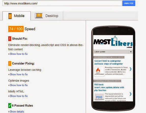 Mobile PageSpeed Insights