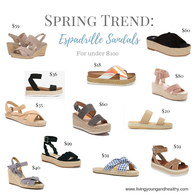 You don't have to break the bank to incorporate the hottest spring trends into your wardrobe.  These affordable espadrille sandals for under $100 are budget-friendly, cute and stylish.