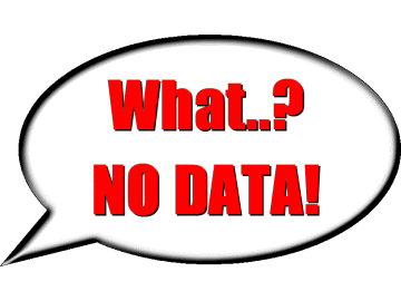 Speech bubble 'what no data!'