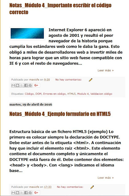 Resumen de entradas en Blogger_Modificar formato texto