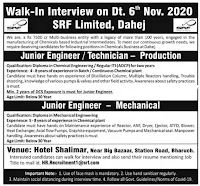 SRF Ltd Interview For Diploma/ ITI Candidates in Production/ Mechanical Department At Bharuch, Gujarat