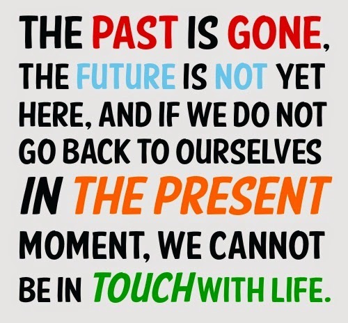 The past is gone, the future is not yet here, and if we do not go back to ourselves in the present moment, we cannot be in touch with life.