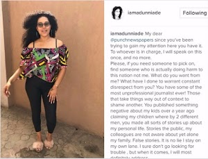 Adunni Ade comes for Popular Newspaper for publishing fake stories about her & her children