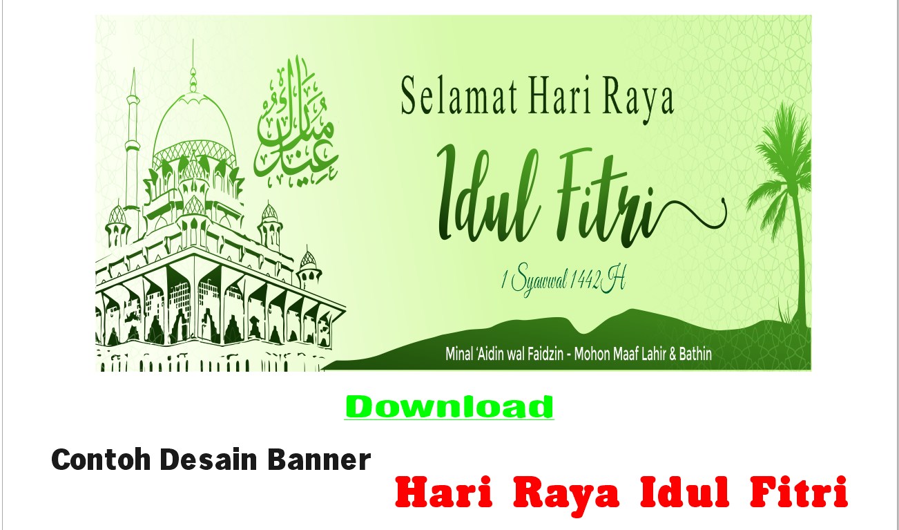Download Desain Banner Spanduk HARI RAYA IDUL FITRI 1422 Format CDR,SVG,AI,EPS