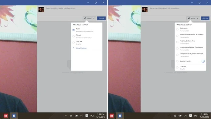 Facebook Live su Windows 10 App Desktop 3