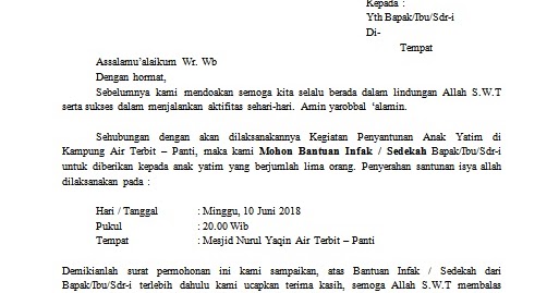 Contoh Surat Permohonan Bantuan Sembako Contoh Surat