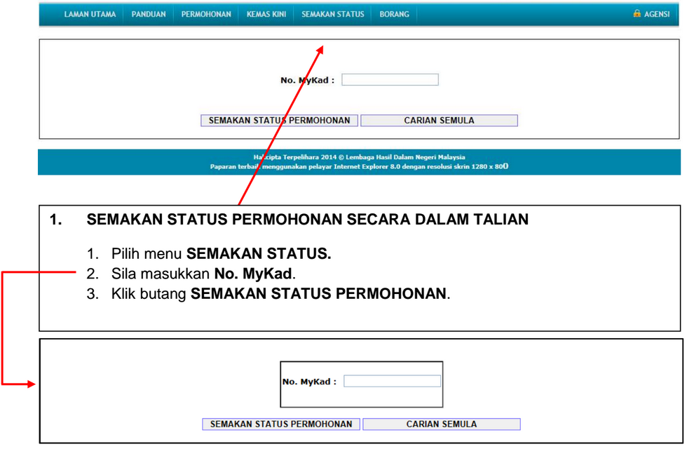 Semakan status BR1M 2015 online  e-BR1M 2018