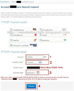 Deposit Local Bank OctaFx Bank Mandiri Step-3