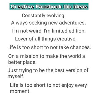 Creative Facebook bio ideas