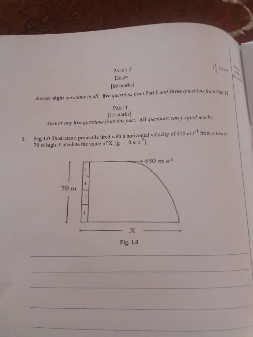 WAEC GCE Physics Past Question And Answer