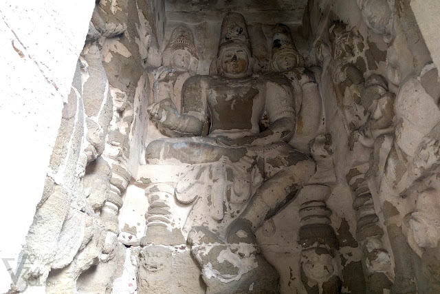 Large plastered sculpture of Shiva  in one of the sub-shrine adjoining the main-shrine