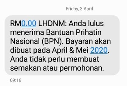 Duit    BPN Bujang & Isi Rumah B40 Fasa 1 dah masuk akaun 