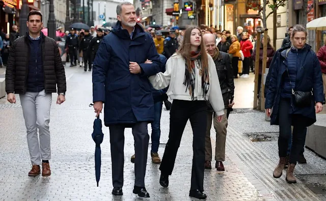 King Felipe, Queen Letizia, Princess Leonor and Infanta Sofia attended the Procesion del Encuentro