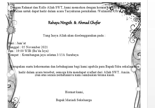 Undangan Syukuran Desain Sederhana