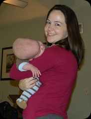 Danny fast asleep in mommy's arms