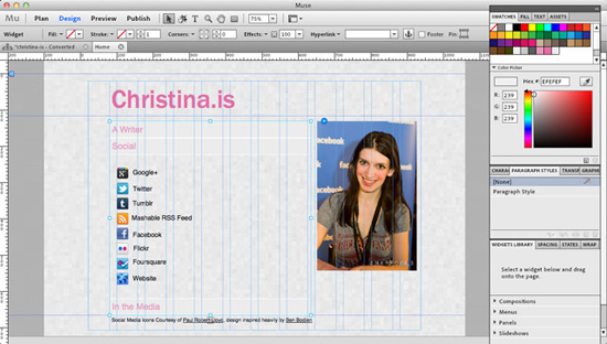 adobe muse screenshot